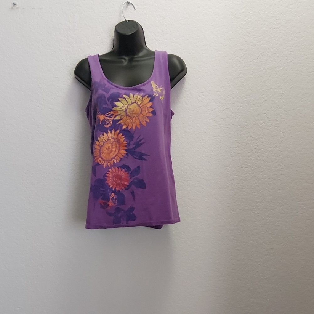 Vibrant Purple Floral Tank Top